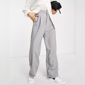Stradivarius Grey Trouser Pants